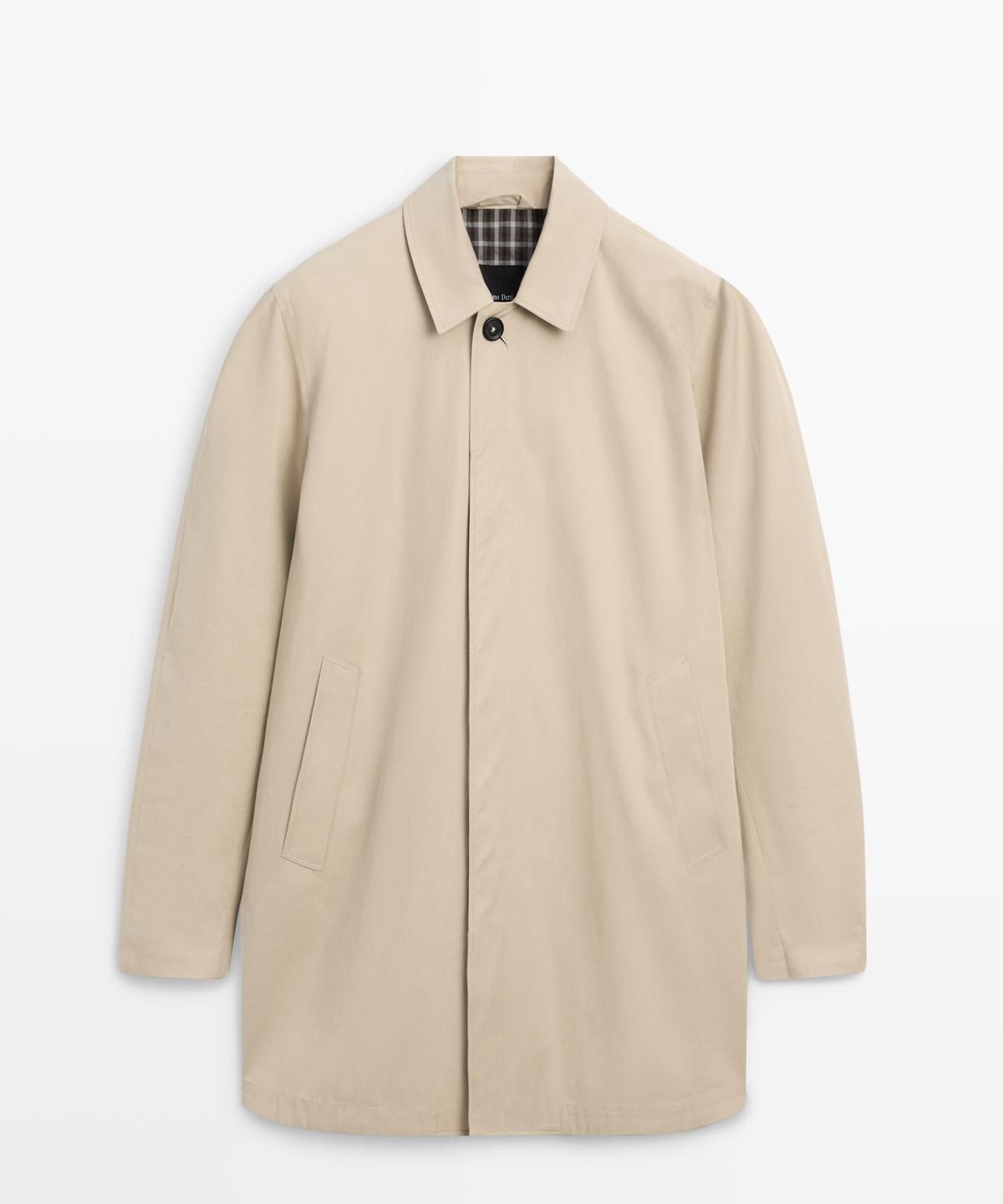 마시모두띠(MASSIMO DUTTI) 체크 코튼 블렌드 트렌치코트