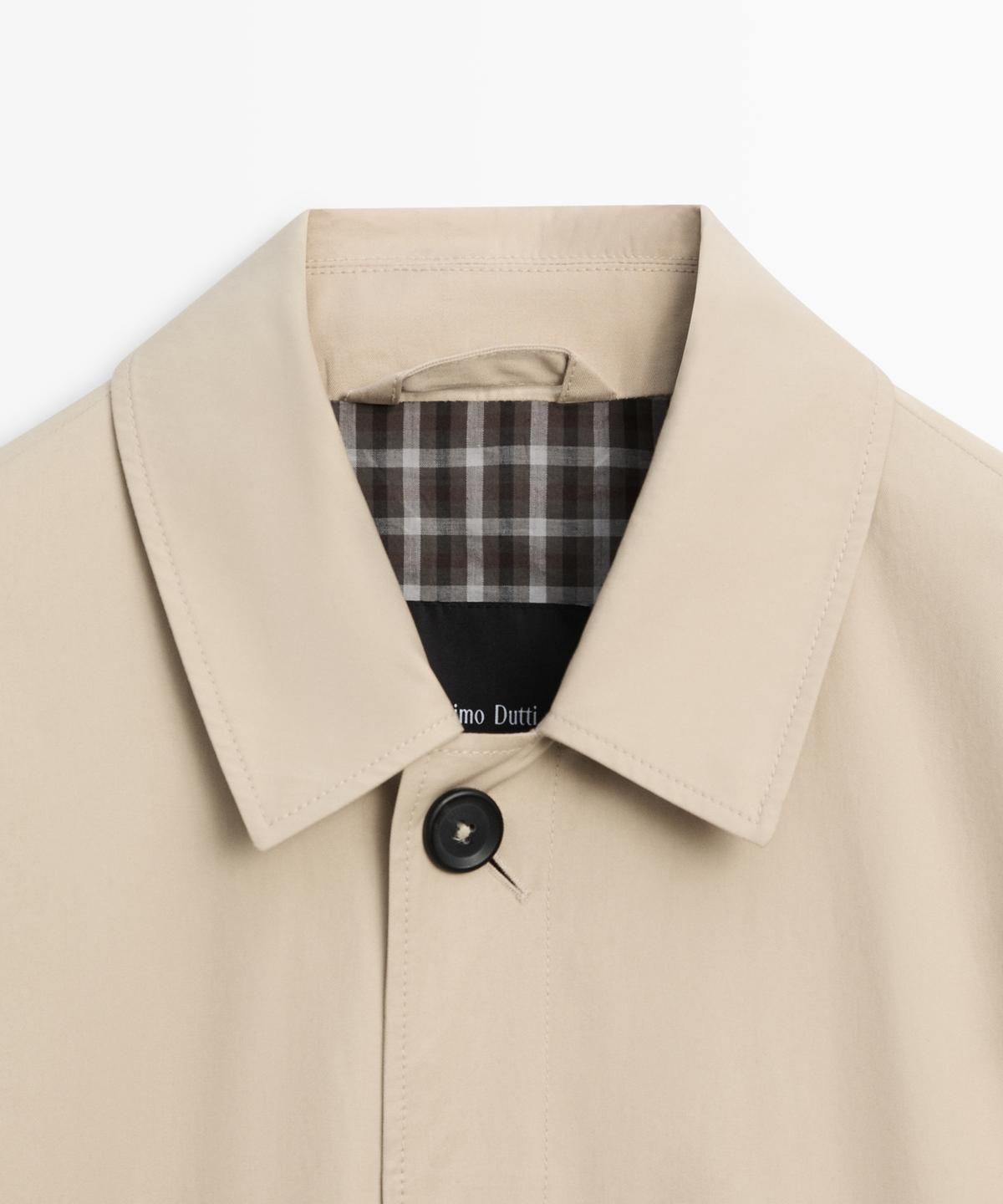 마시모두띠(MASSIMO DUTTI) 체크 코튼 블렌드 트렌치코트