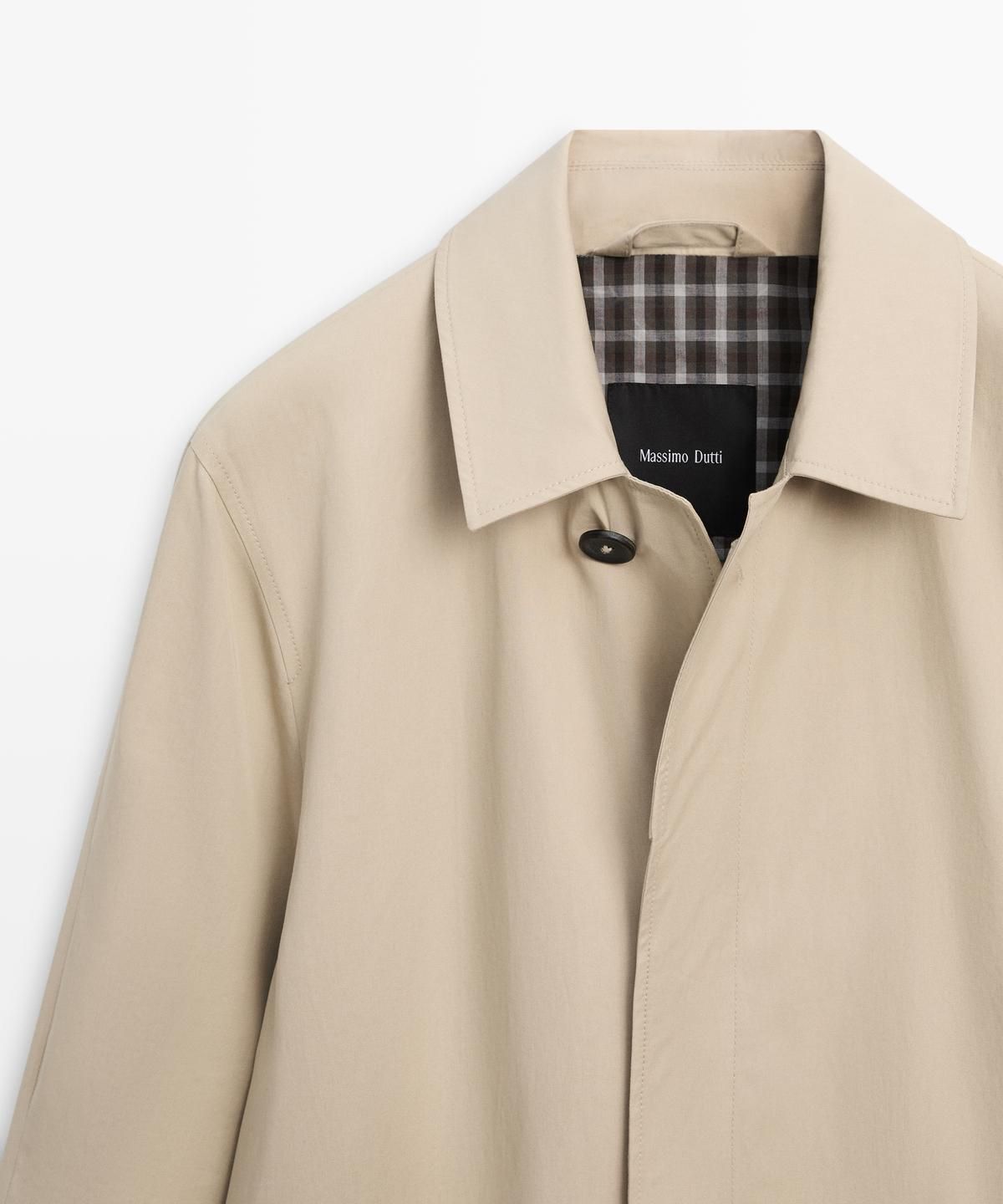 마시모두띠(MASSIMO DUTTI) 체크 코튼 블렌드 트렌치코트
