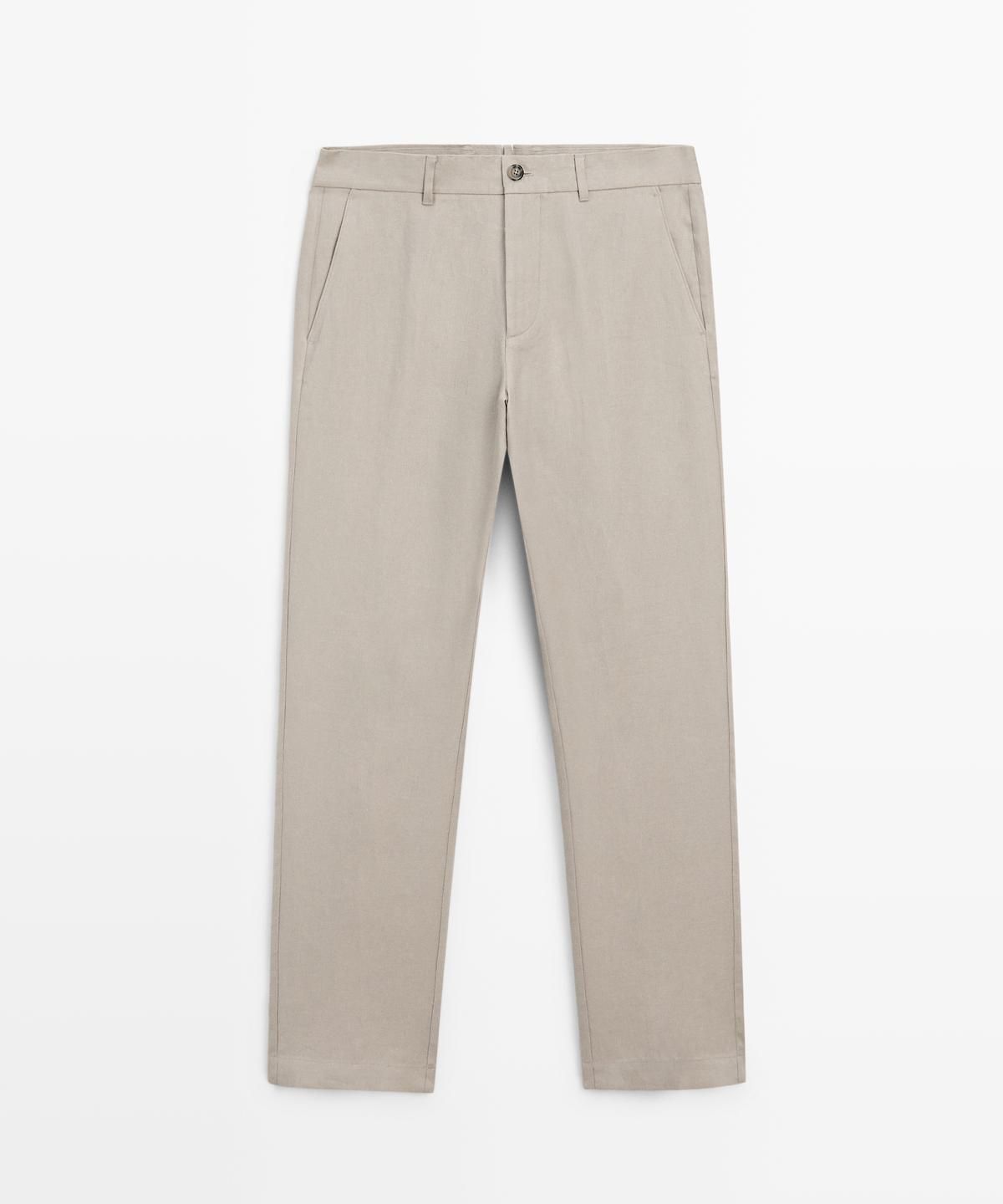 마시모두띠(MASSIMO DUTTI) 테이퍼드핏 린넨 팬츠