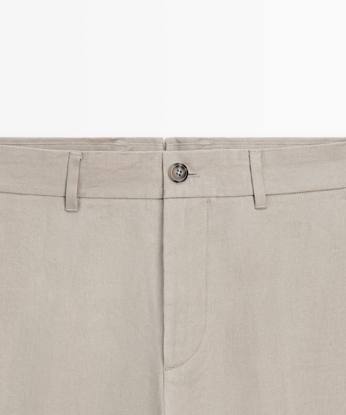 마시모두띠(MASSIMO DUTTI) 테이퍼드핏 린넨 팬츠
