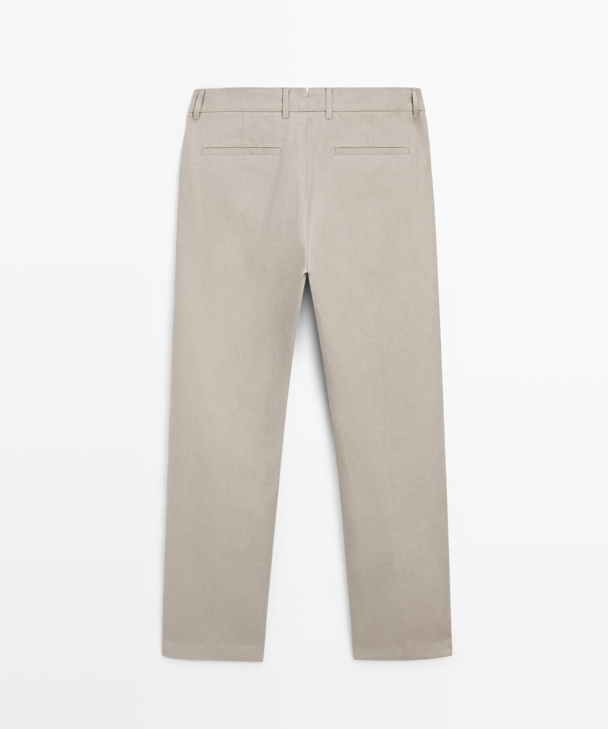 마시모두띠(MASSIMO DUTTI) 테이퍼드핏 린넨 팬츠