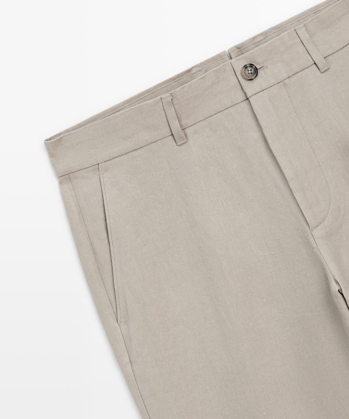 마시모두띠(MASSIMO DUTTI) 테이퍼드핏 린넨 팬츠