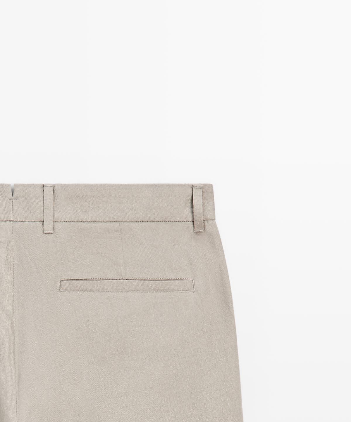 마시모두띠(MASSIMO DUTTI) 테이퍼드핏 린넨 팬츠