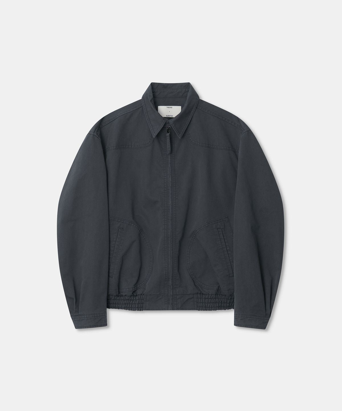 디앤드퀘스천(THEENDQUESTION) Zip-up blouson jumper / DARK GRAY