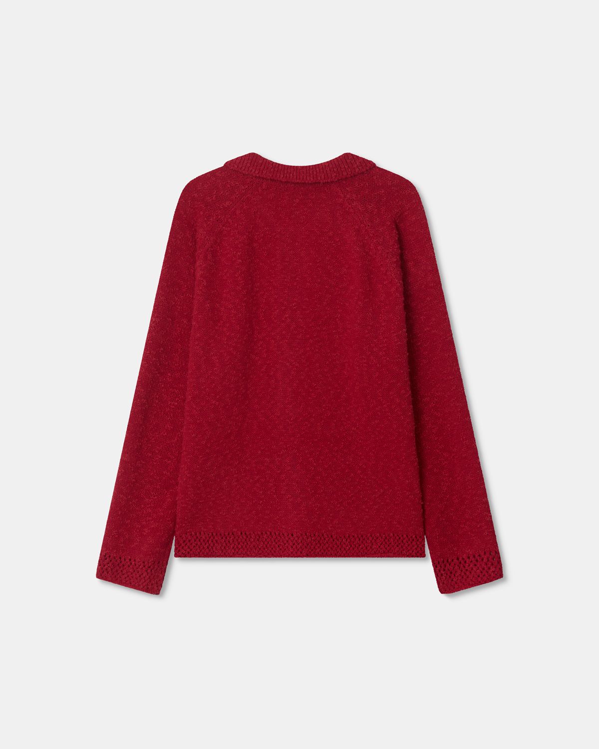 디앤드퀘스천(THEENDQUESTION) Slub collar cardigan / RED