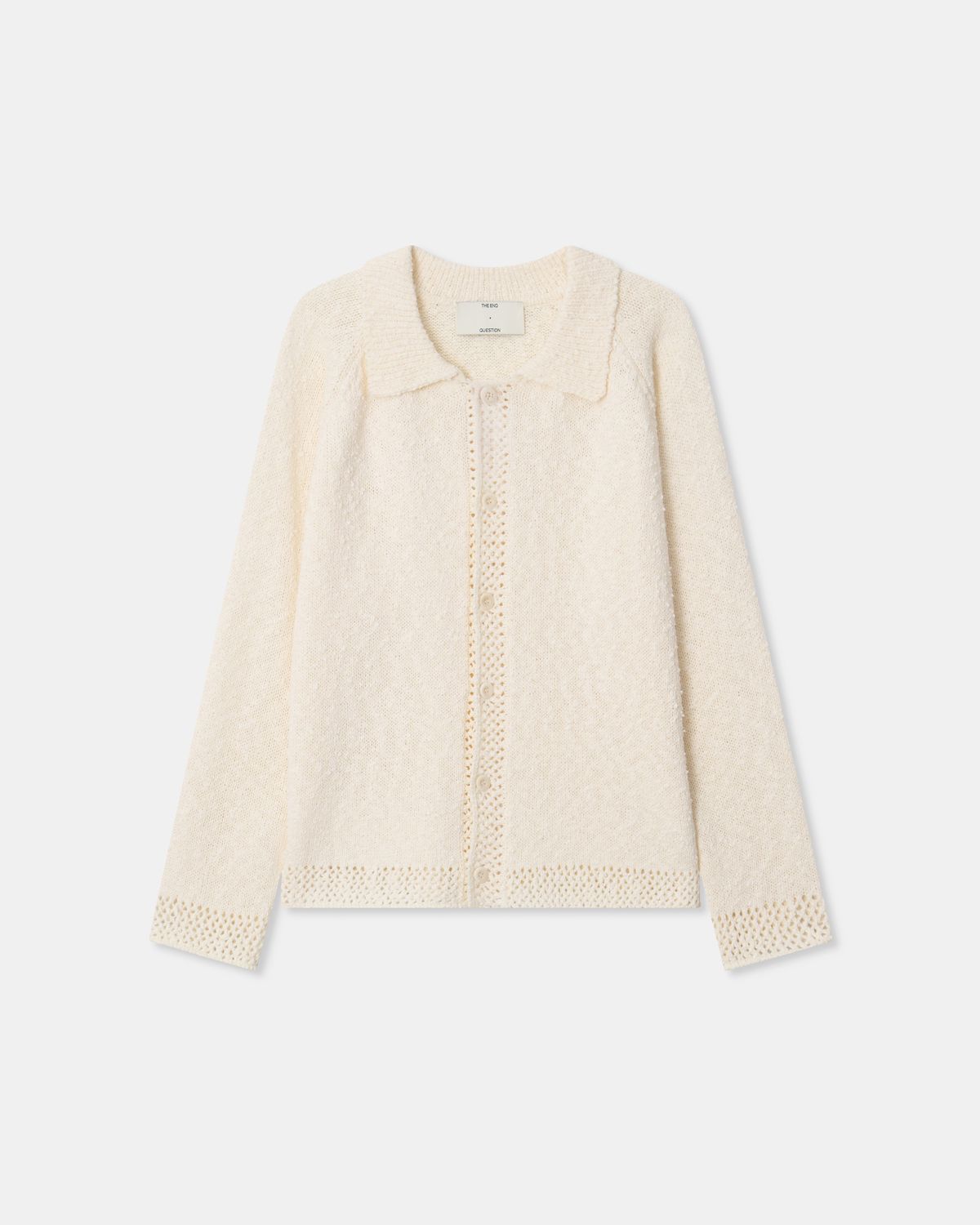 디앤드퀘스천(THEENDQUESTION) Slub collar cardigan / IVORY