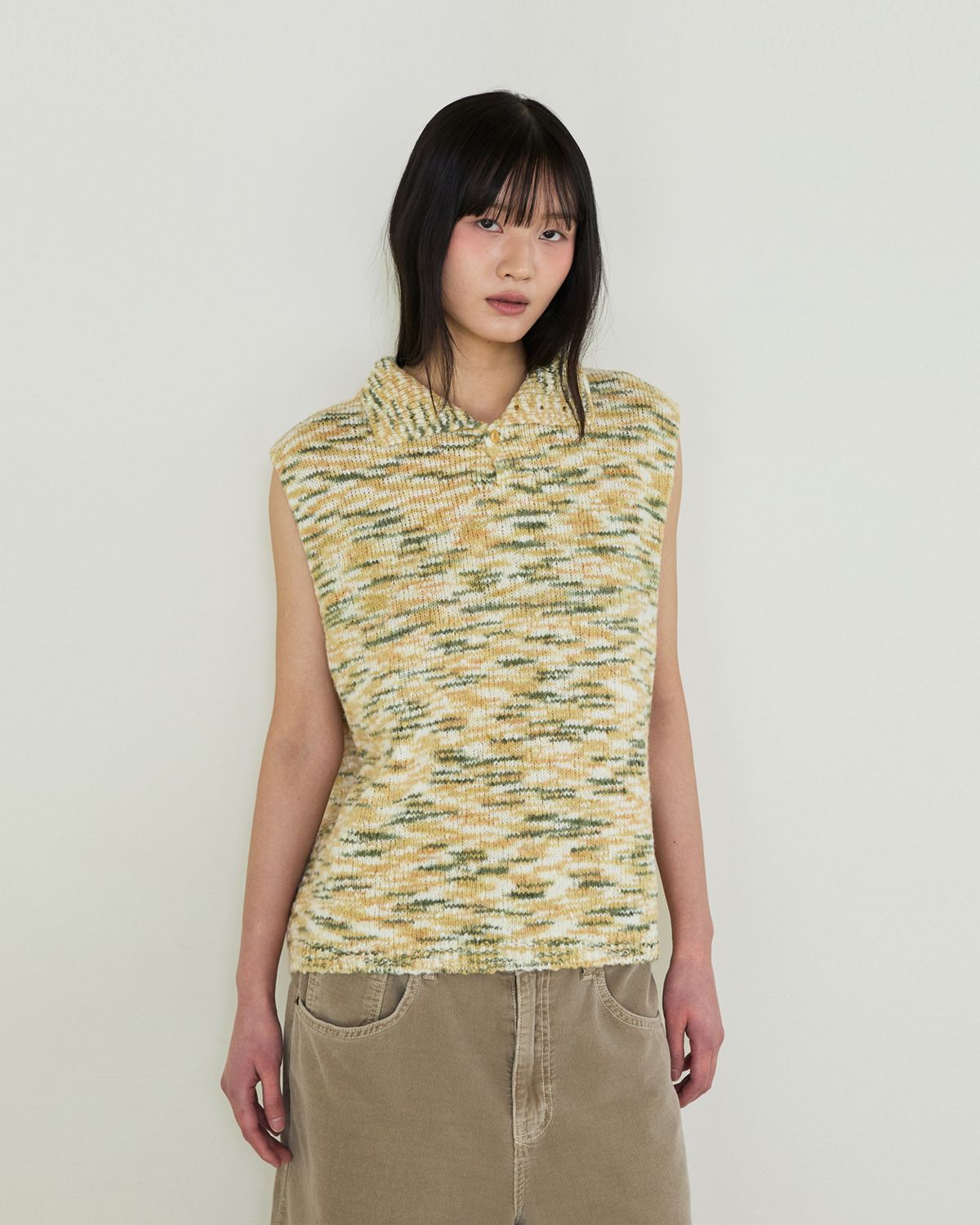 디앤드퀘스천(THEENDQUESTION) Wool boucle vest / GREEN