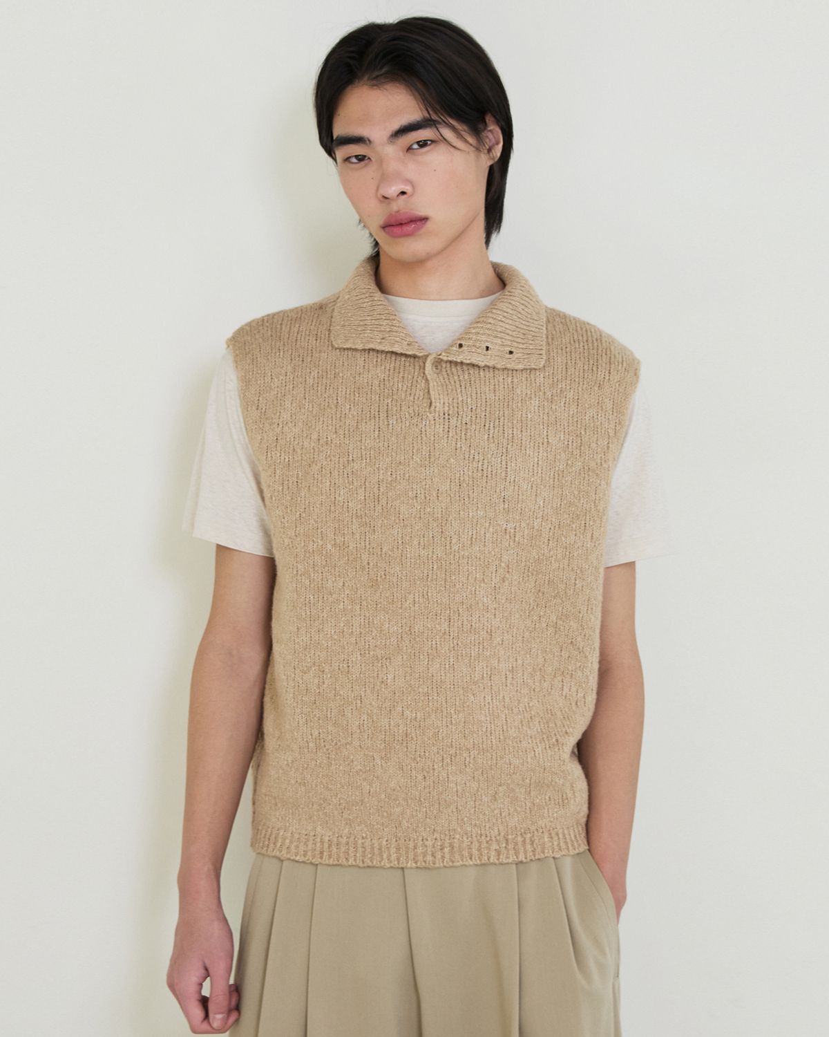디앤드퀘스천(THEENDQUESTION) Wool boucle vest / BEIGE