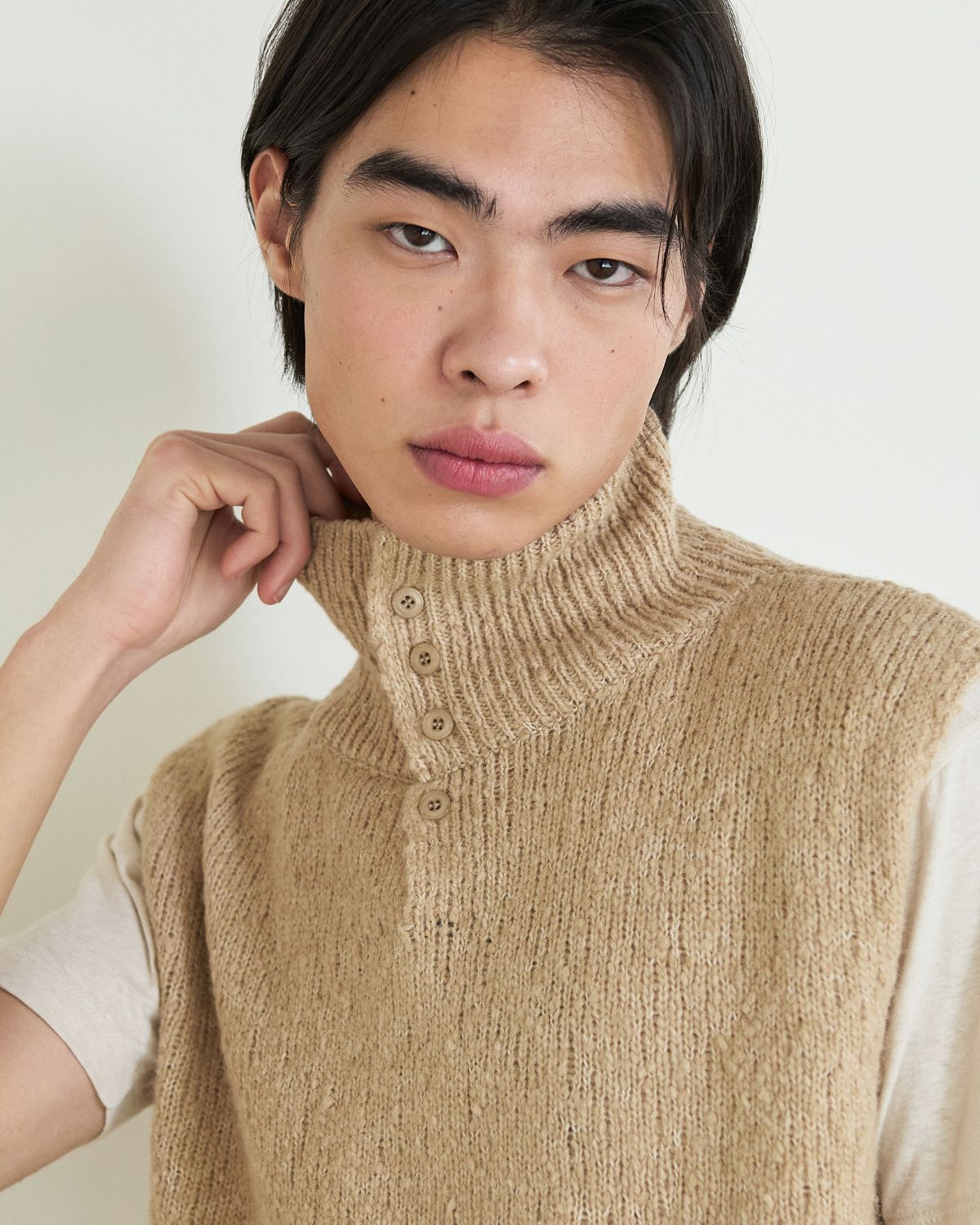 디앤드퀘스천(THEENDQUESTION) Wool boucle vest / BEIGE