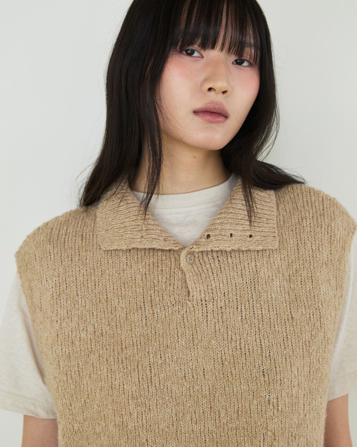 디앤드퀘스천(THEENDQUESTION) Wool boucle vest / BEIGE