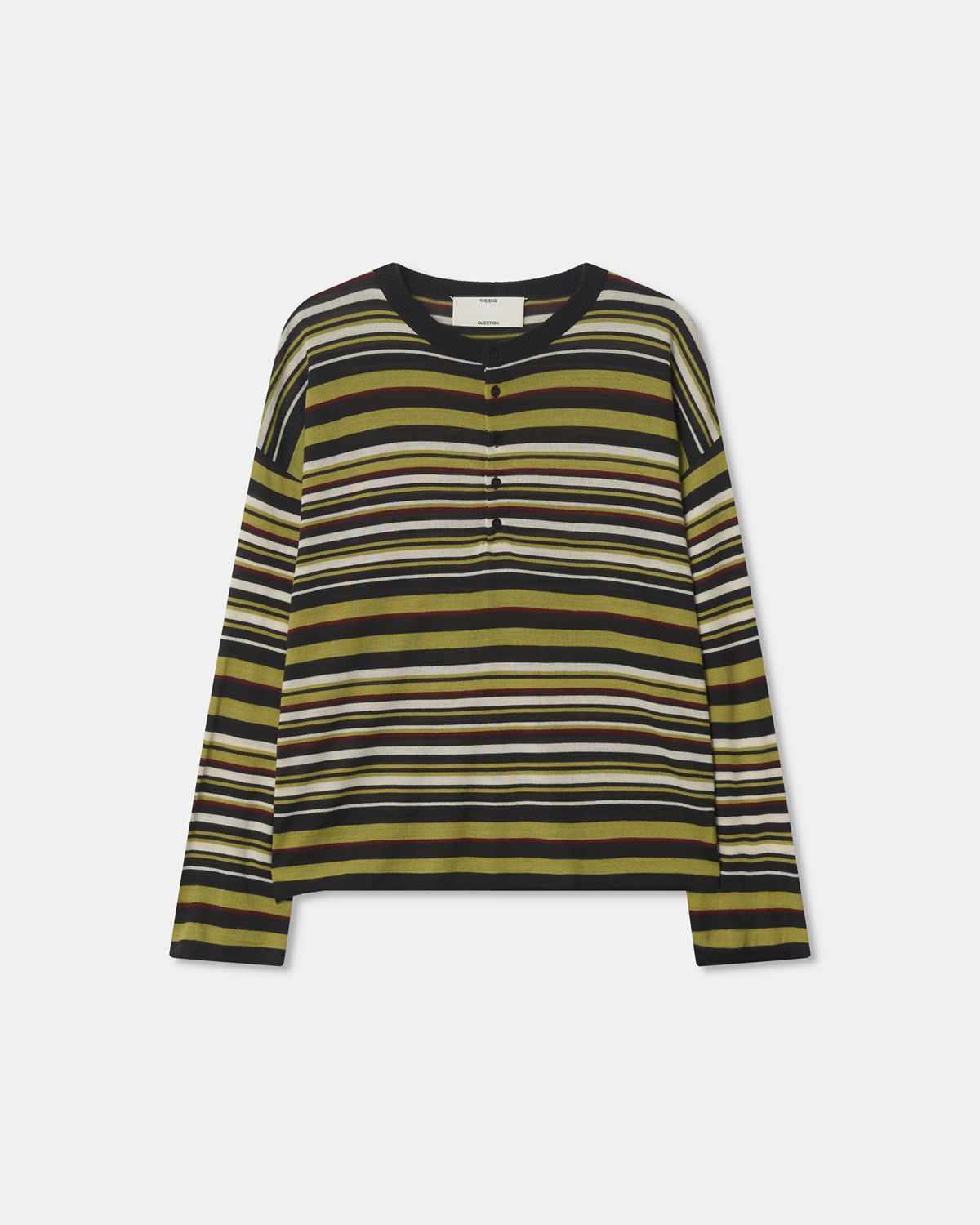 디앤드퀘스천(THEENDQUESTION) Color stripe knit top / DARK GRAY