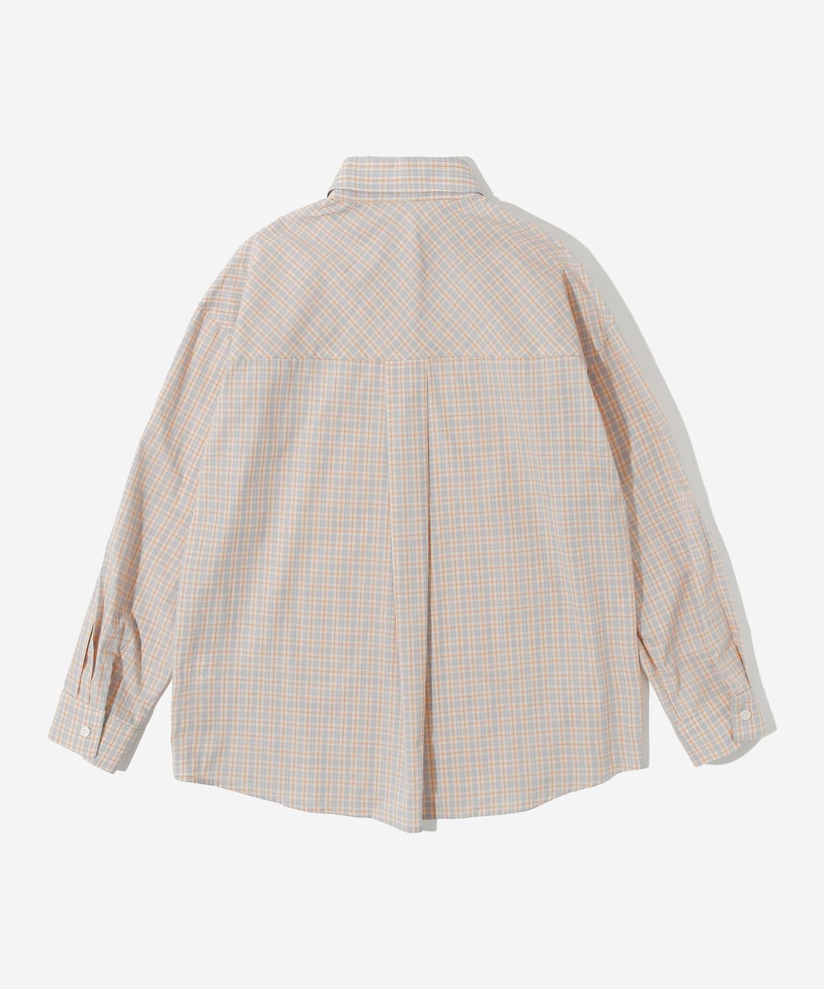 키지코(KIJIKO) ke204-Overfit Check Shirt Gray Beige