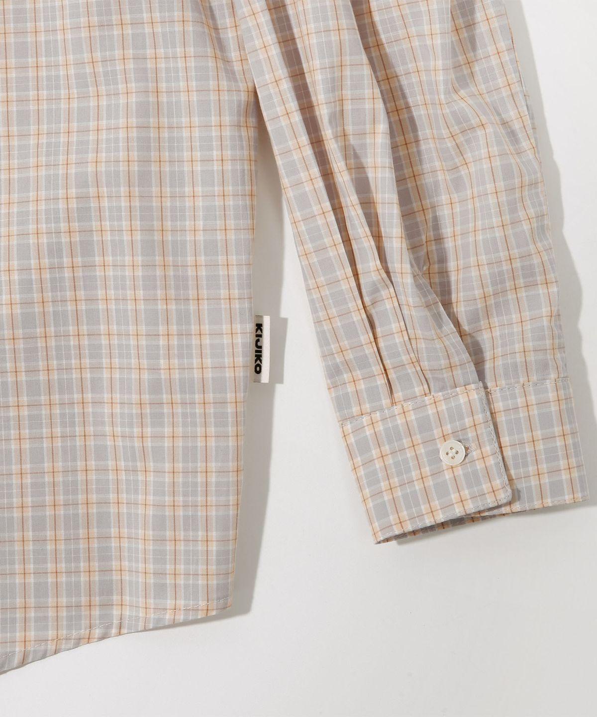키지코(KIJIKO) ke204-Overfit Check Shirt Gray Beige