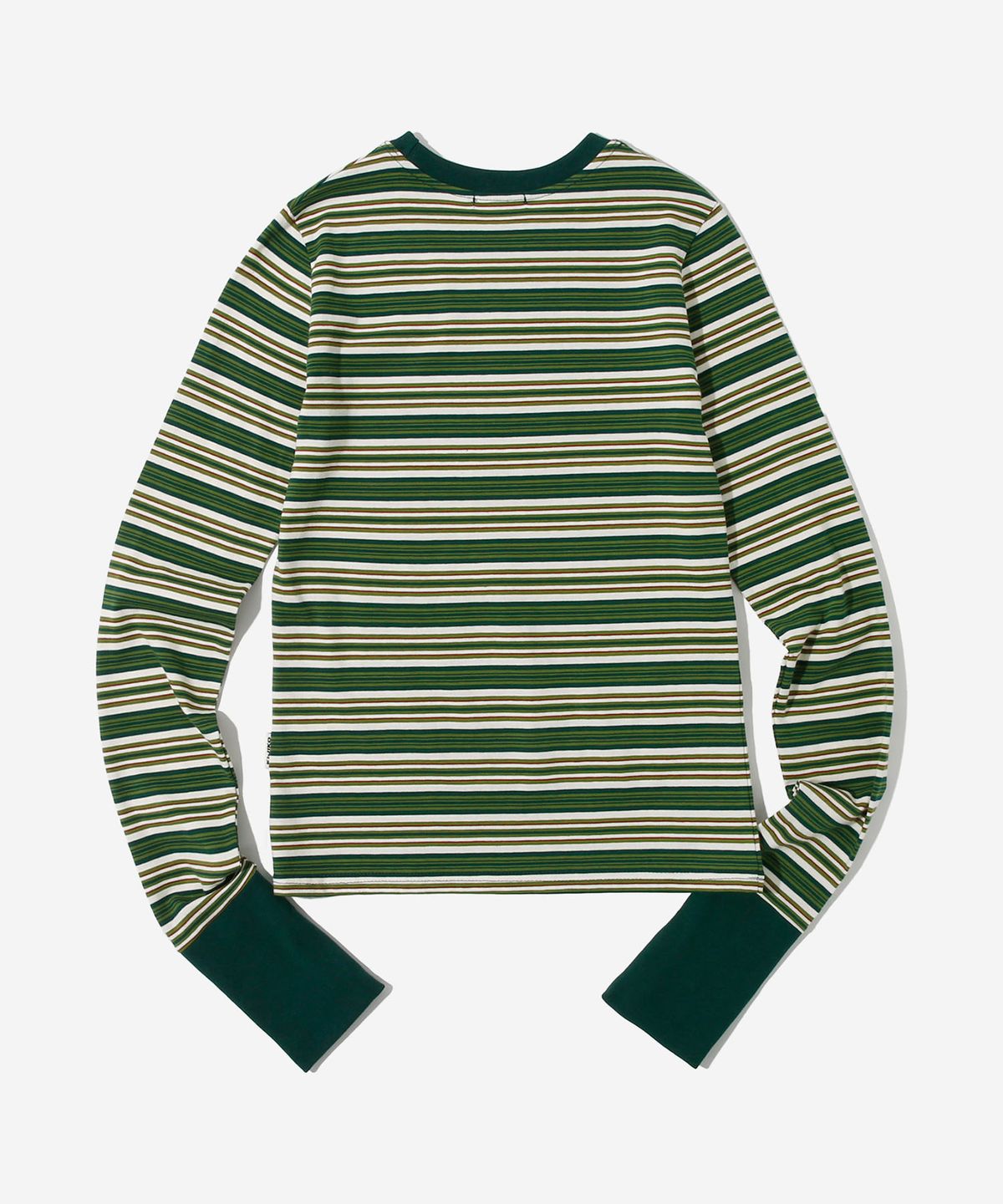 키지코(KIJIKO) ke307-Striped Cuffs Long Sleeve Green