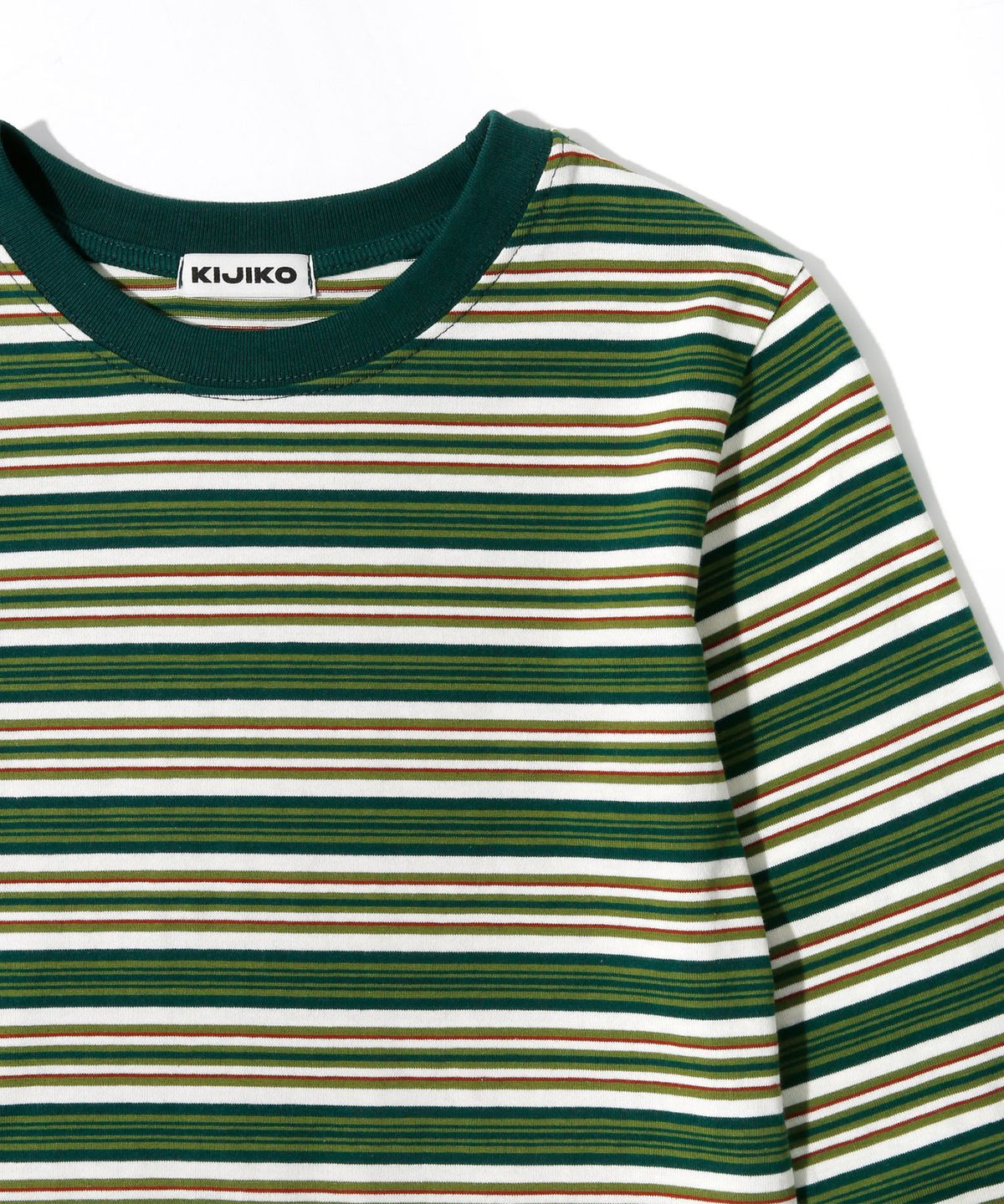 키지코(KIJIKO) ke307-Striped Cuffs Long Sleeve Green