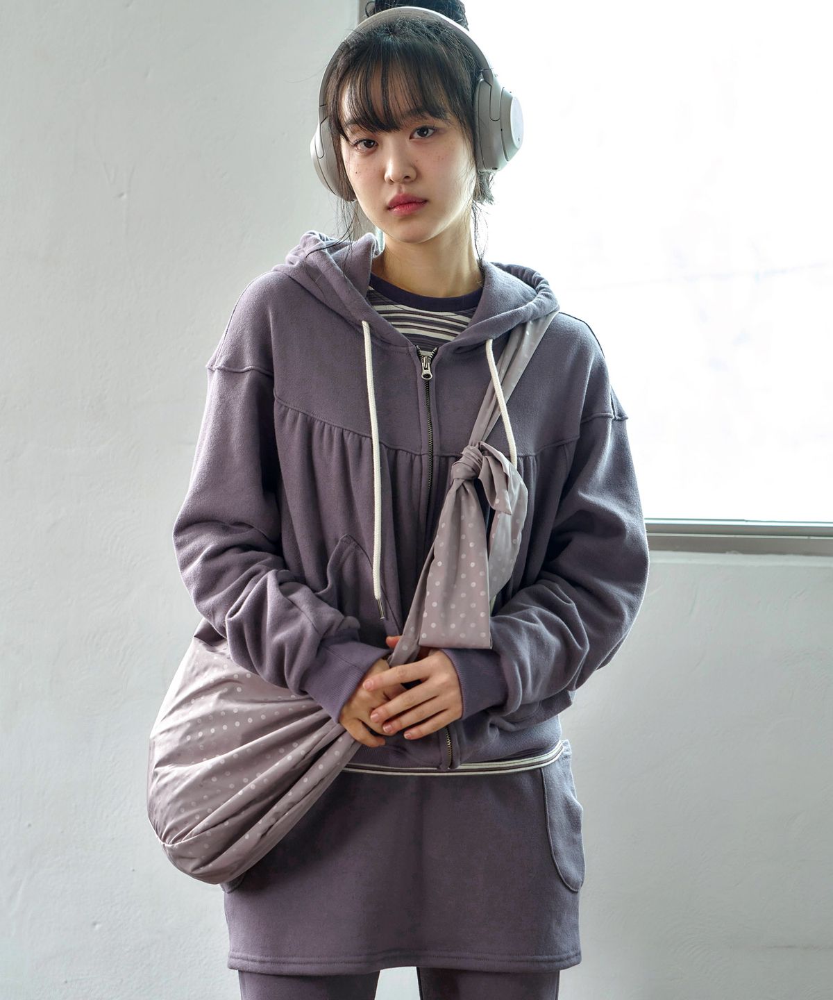 키지코(KIJIKO) ke904-Dot Hobo Bag Beige