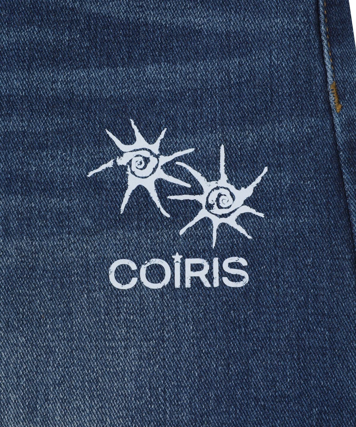 코이리스(COIRIS) 드몬 더티 로고 데님 밴딩 팬츠 남녀공용