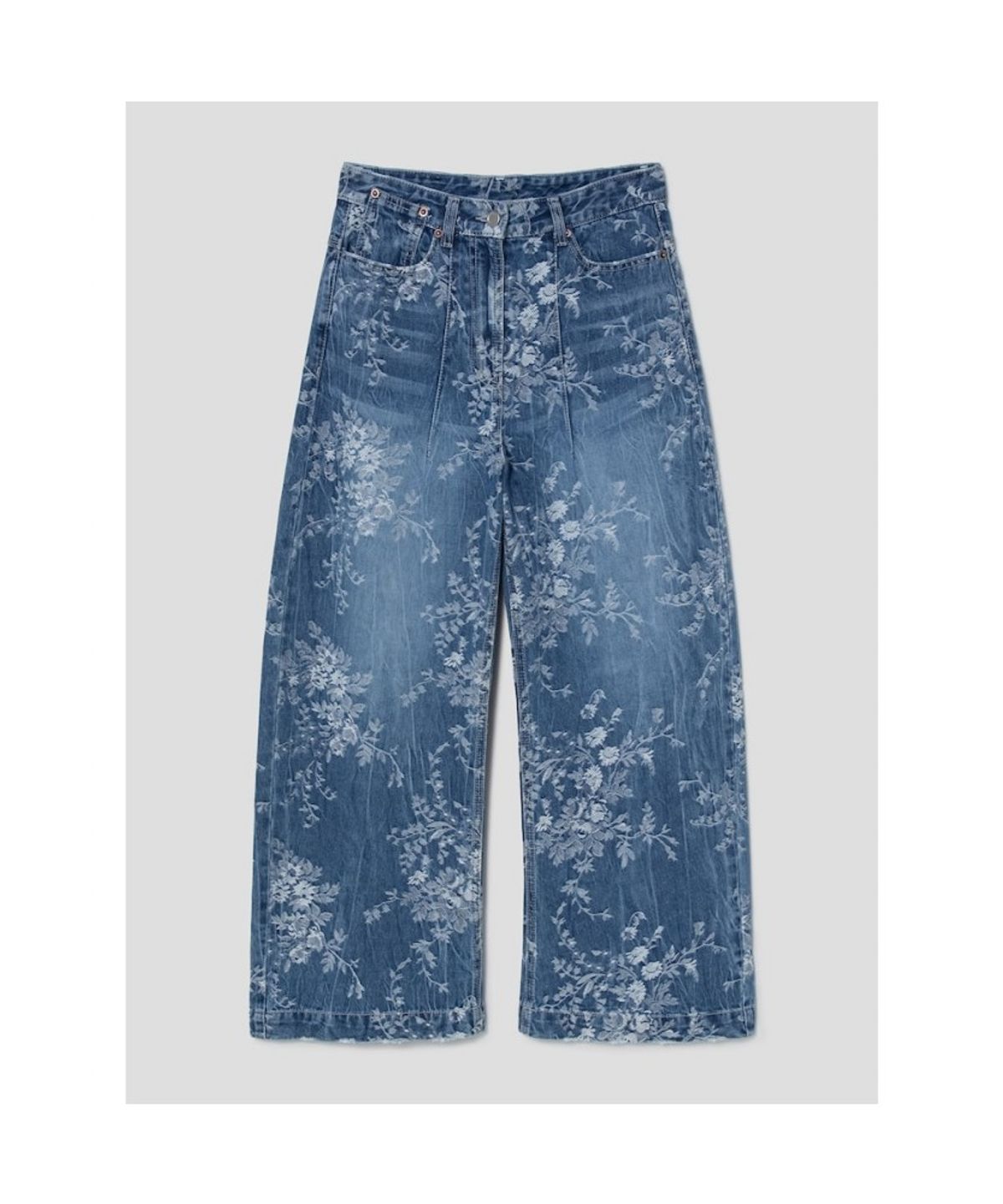앙개(ANGGAE) Flower Wide Pants  Blue
