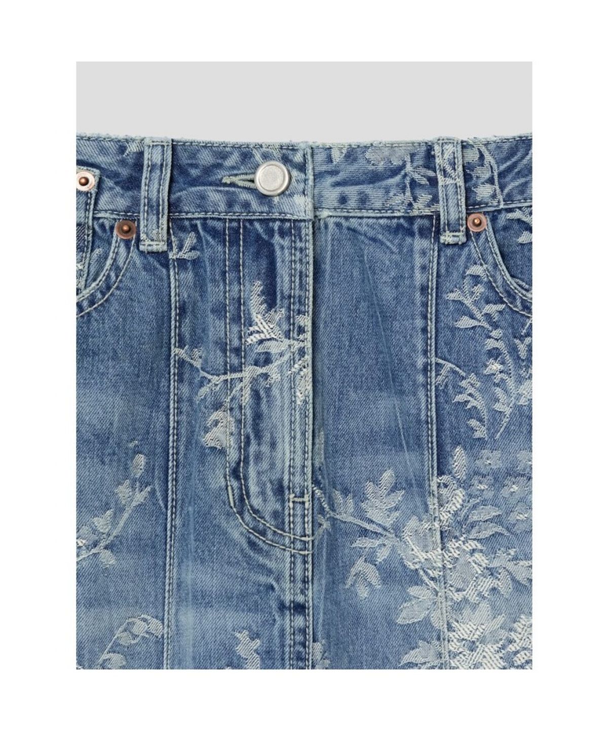 앙개(ANGGAE) Flower Hline Skirt  Blue