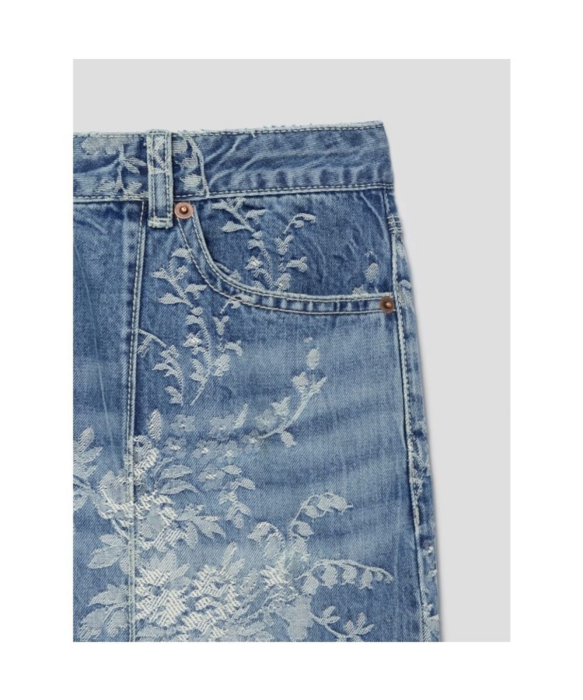 앙개(ANGGAE) Flower Hline Skirt  Blue