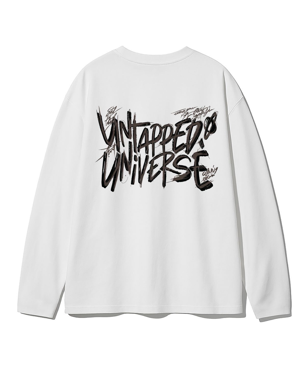 언탭트 스튜디오(UNTAPPED STUDIO) 유니버스 와일드 레터링 오버핏 긴팔 티셔츠 4COLOR