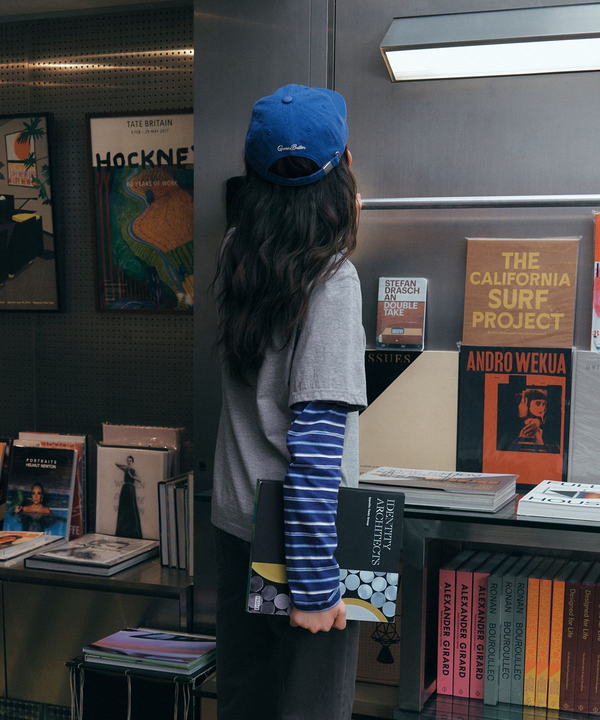 그린버터(GREENBUTTER) Applique Layered Sleeve Tee (Melange)