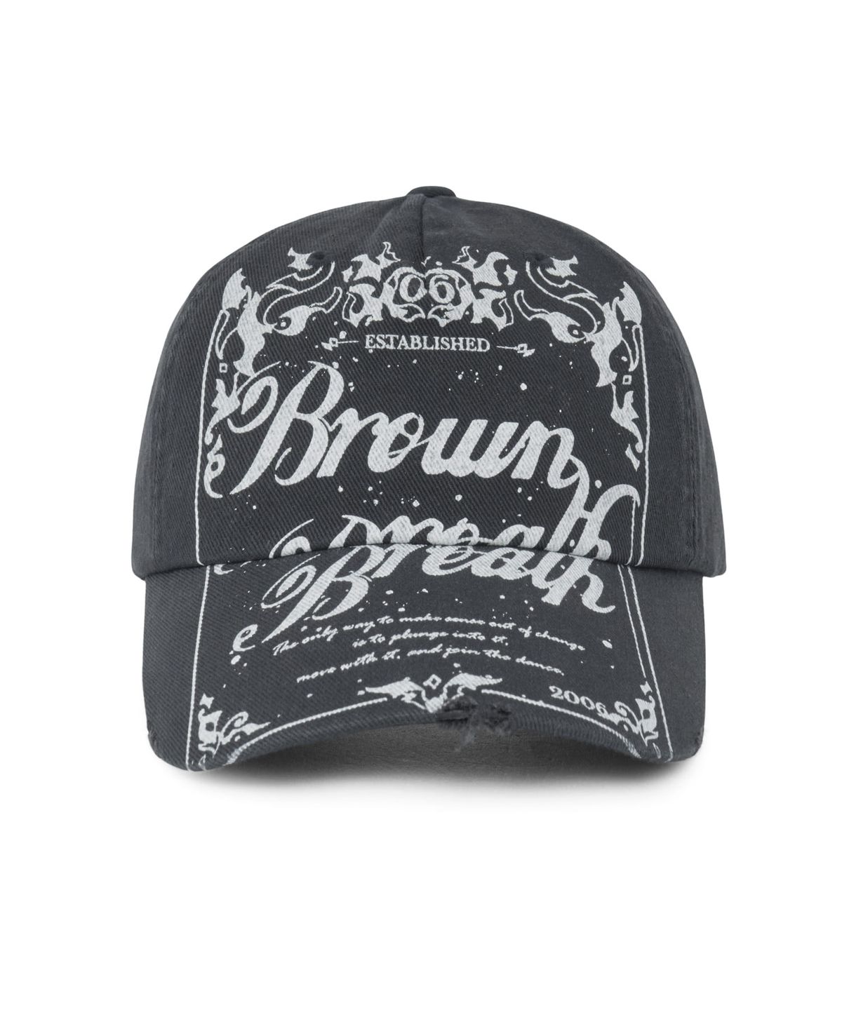 브라운브레스(BROWNBREATH) VISOR ARTWORK WASHING CAP - CHARCOAL