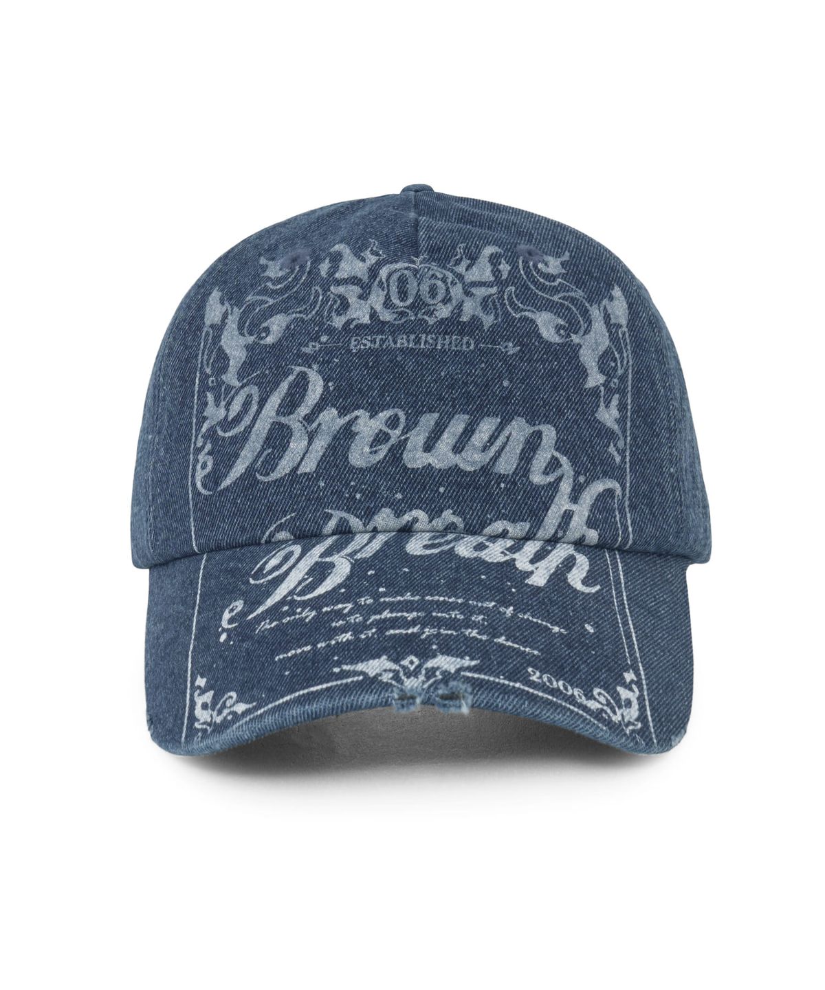 브라운브레스(BROWNBREATH) VISOR ARTWORK WASHING CAP - INDIGO