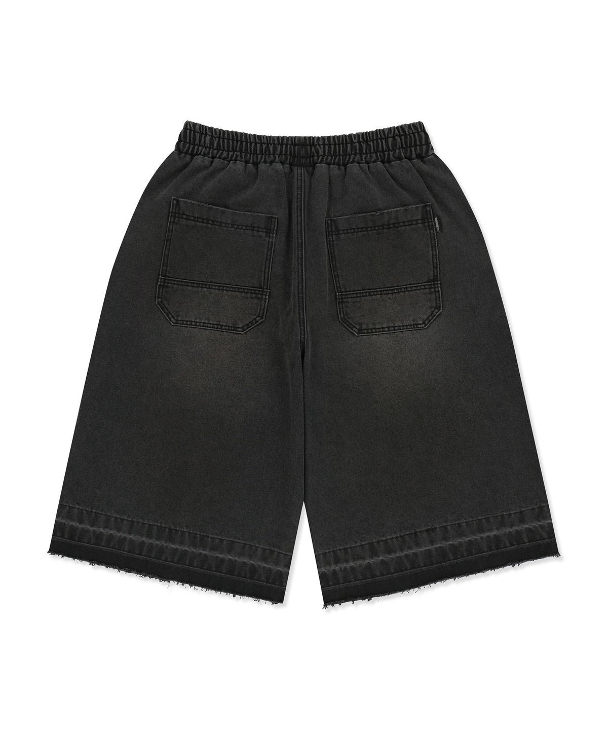 브라운브레스(BROWNBREATH) WASHED BANDING BERMUDA PANTS - BLACK
