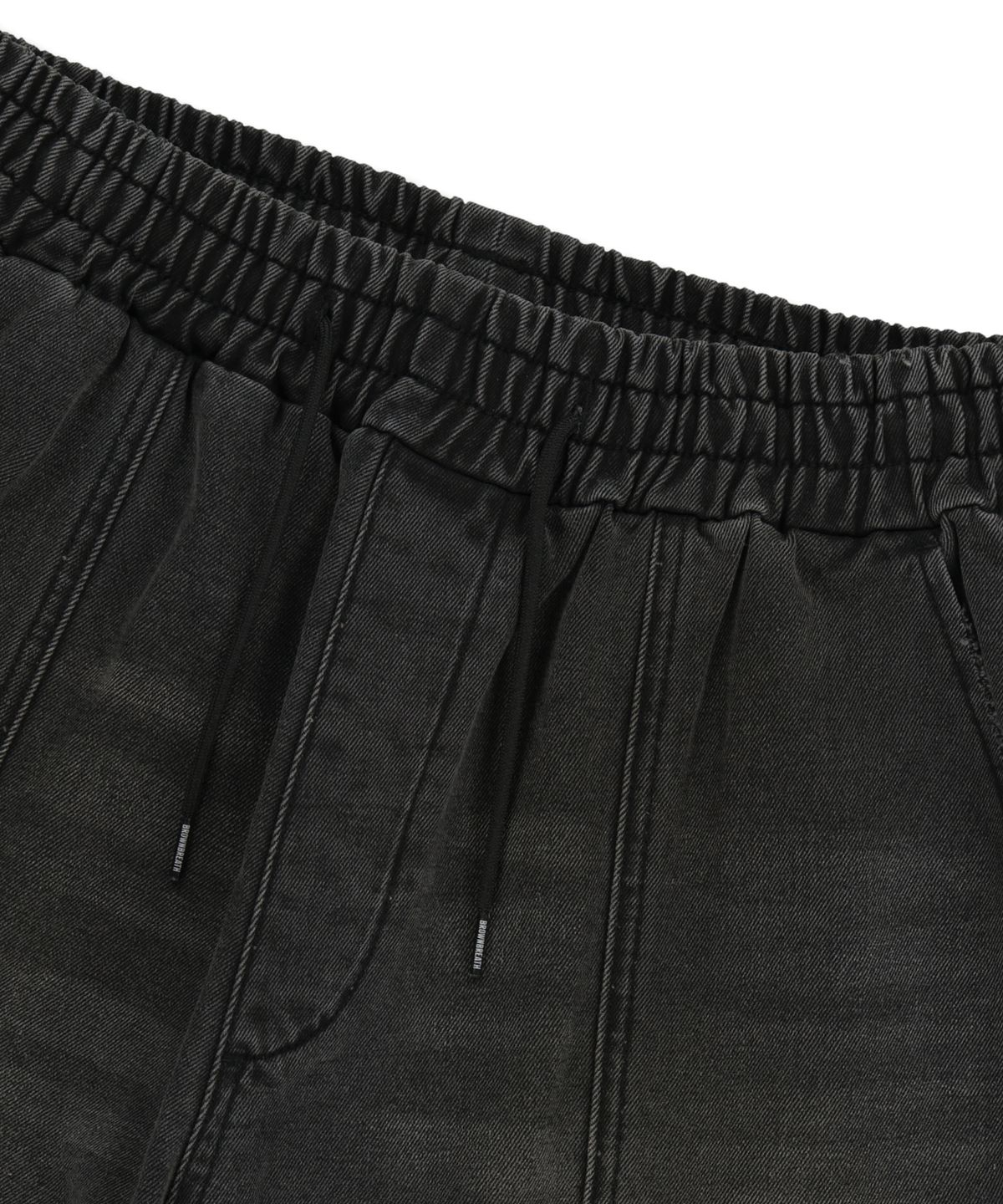 브라운브레스(BROWNBREATH) WASHED BANDING BERMUDA PANTS - BLACK