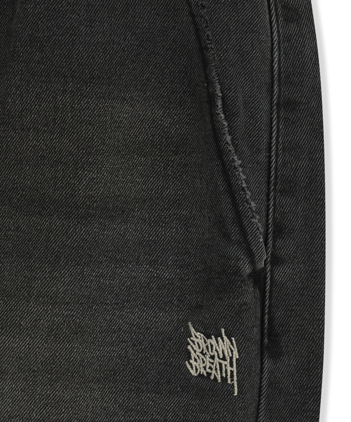 브라운브레스(BROWNBREATH) WASHED BANDING BERMUDA PANTS - BLACK
