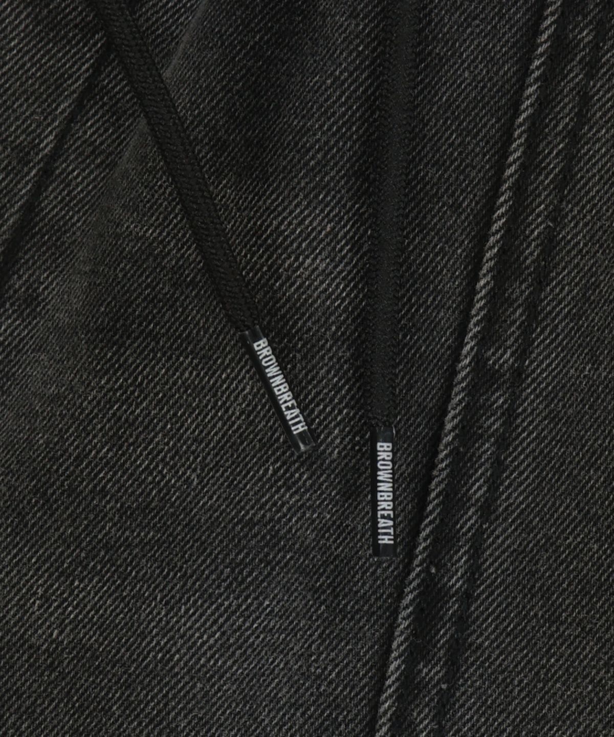 브라운브레스(BROWNBREATH) WASHED BANDING BERMUDA PANTS - BLACK