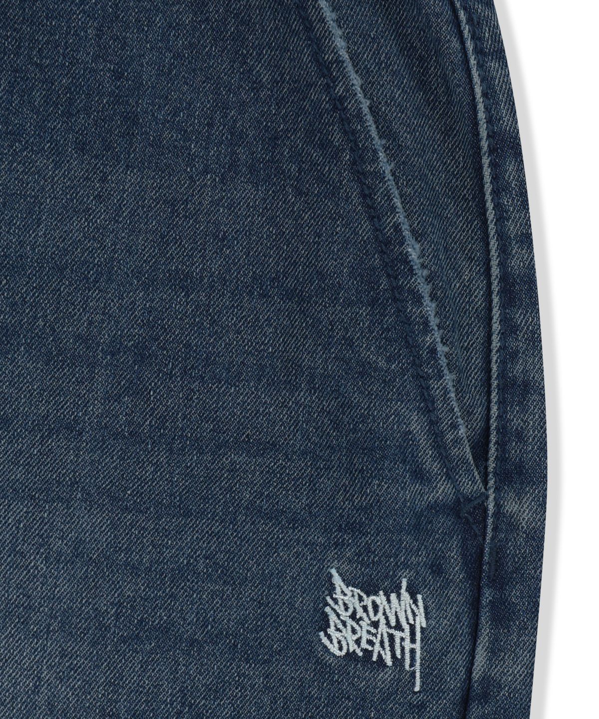 브라운브레스(BROWNBREATH) WASHED BANDING BERMUDA PANTS - INDIGO