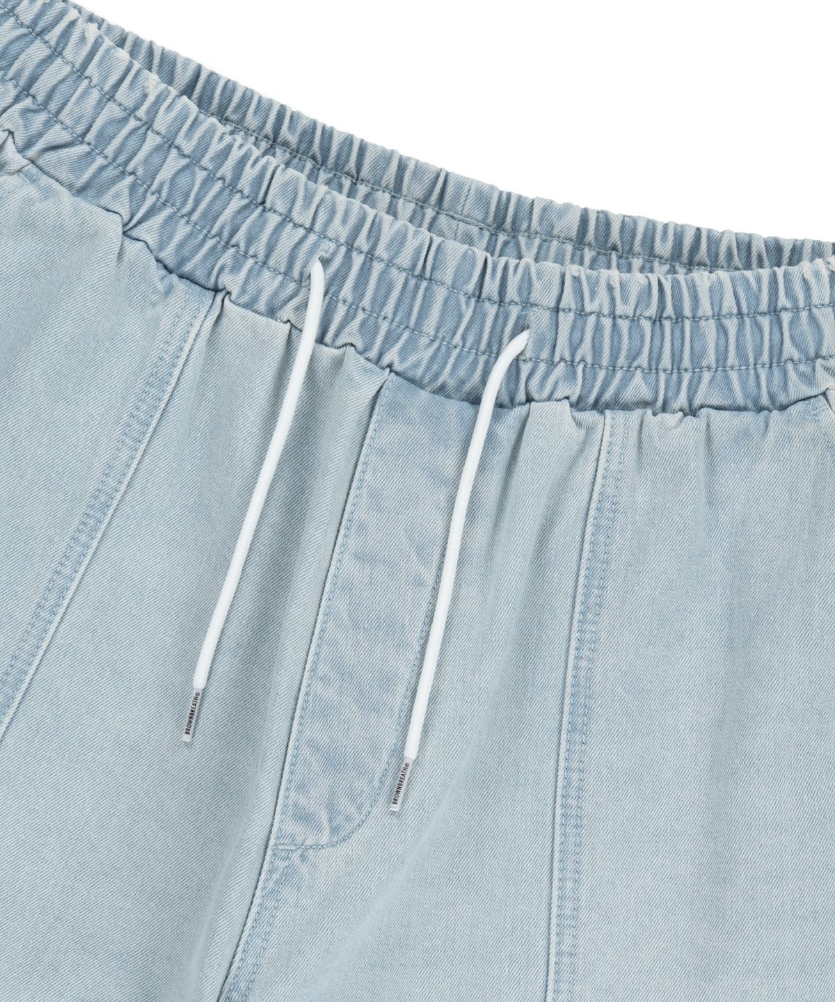 브라운브레스(BROWNBREATH) WASHED BANDING BERMUDA PANTS - LIGHT BLUE