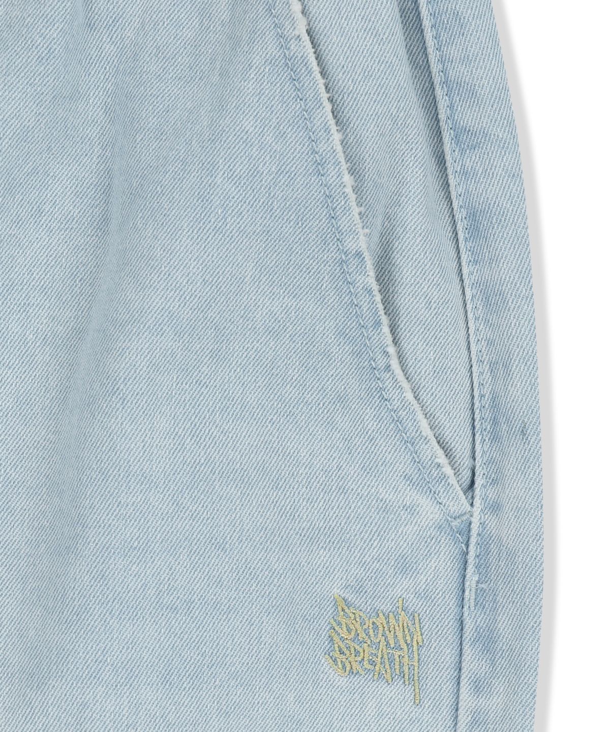 브라운브레스(BROWNBREATH) WASHED BANDING BERMUDA PANTS - LIGHT BLUE