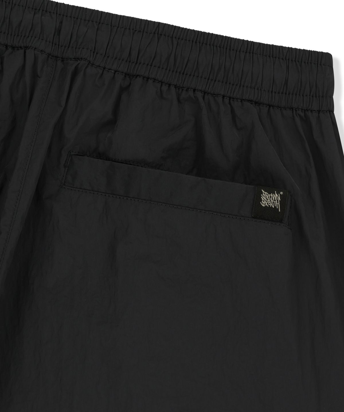 브라운브레스(BROWNBREATH) TAG NYLON CARGO HALF PANTS - BLACK