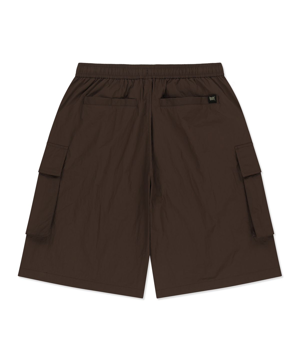 브라운브레스(BROWNBREATH) TAG NYLON CARGO HALF PANTS - DARK BROWN
