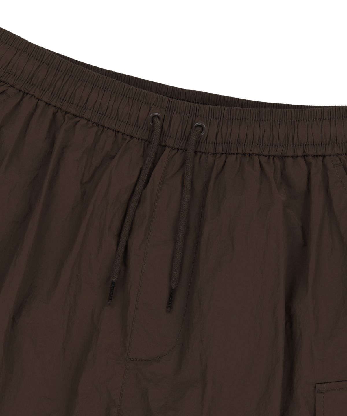 브라운브레스(BROWNBREATH) TAG NYLON CARGO HALF PANTS - DARK BROWN