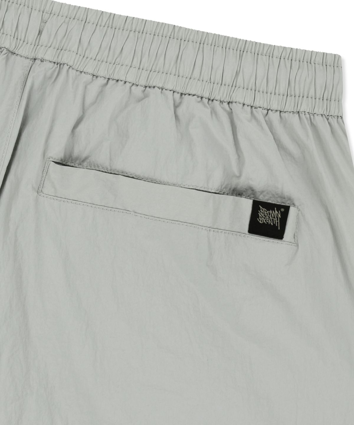 브라운브레스(BROWNBREATH) TAG NYLON CARGO HALF PANTS - LIGHT GREY