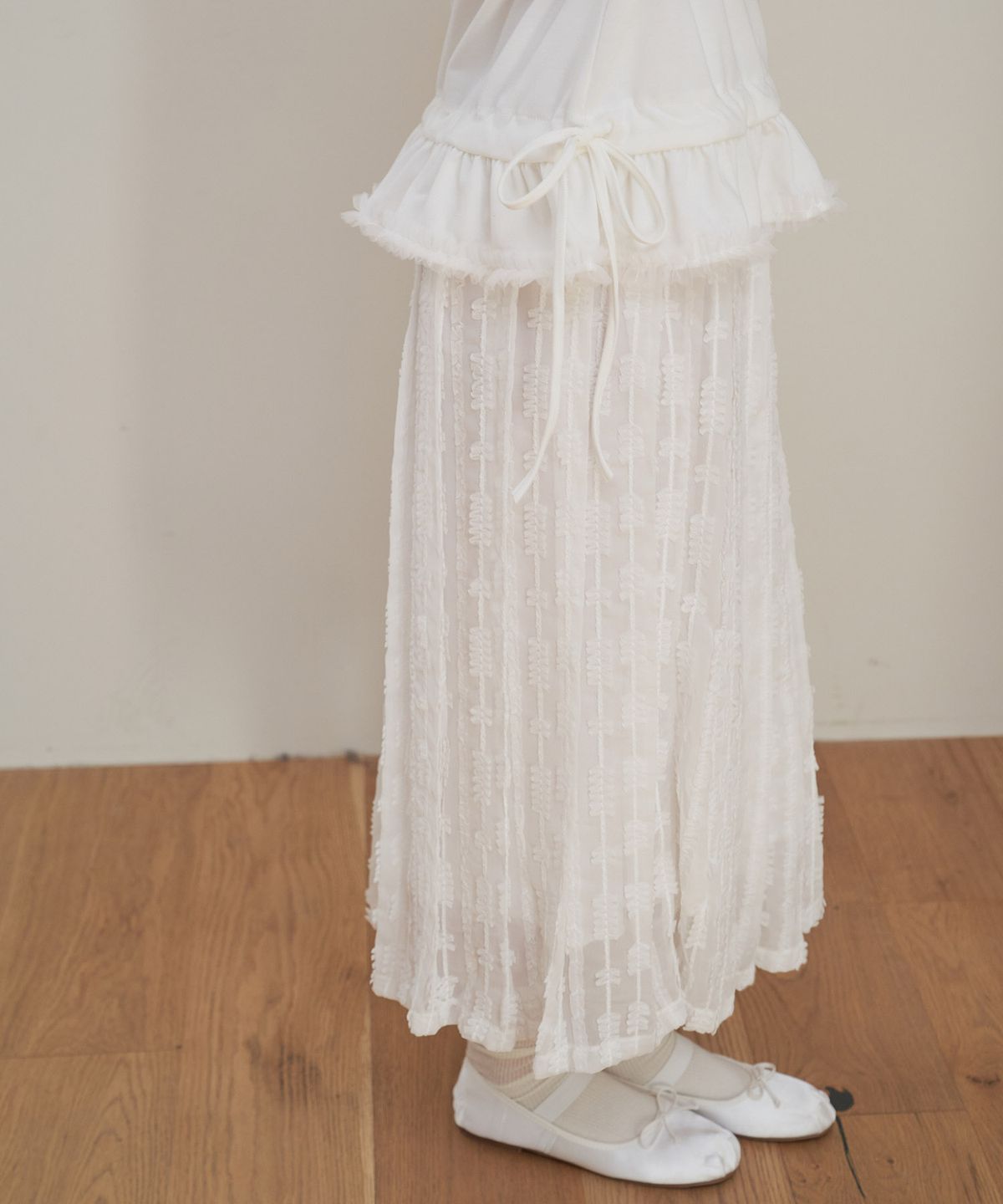 플로브(FLOVE) LACE PLEATS SKIRT_WT