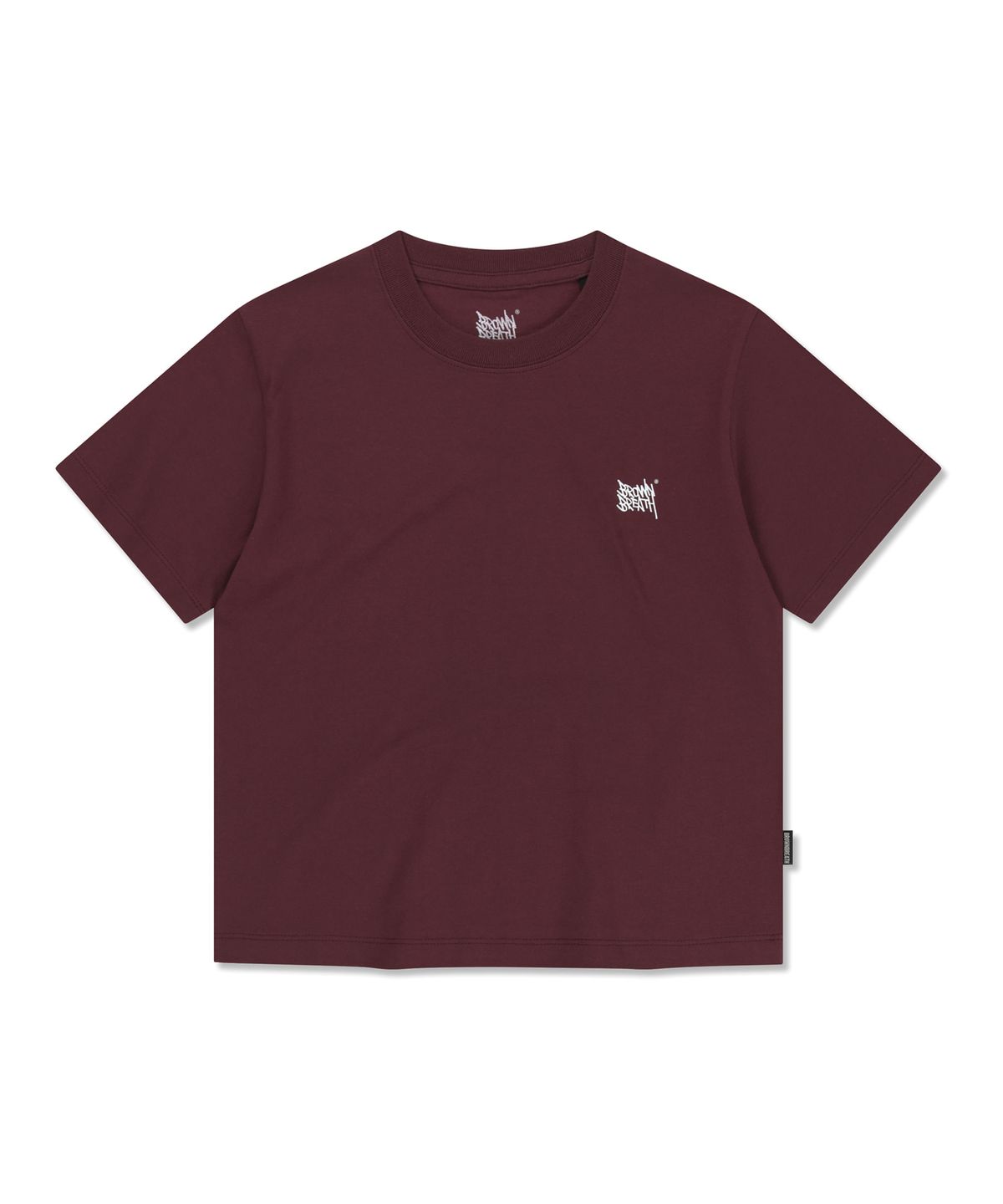 브라운브레스(BROWNBREATH) W TAG CROP TEE - BURGUNDY