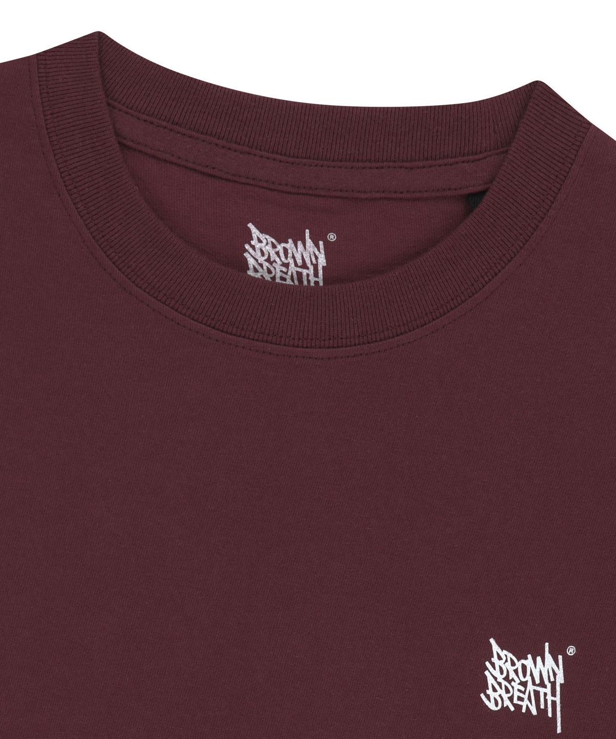 브라운브레스(BROWNBREATH) W TAG CROP TEE - BURGUNDY