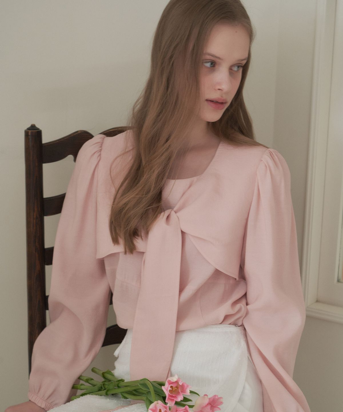 플로브(FLOVE) RIBON TYPE BLOUSE_PK
