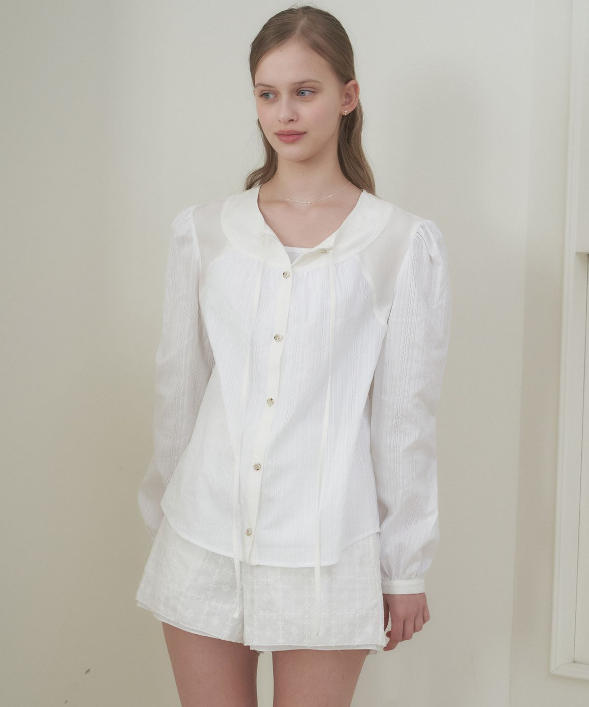 플로브(FLOVE) DRAPING VOLUME BLOUSE_WT