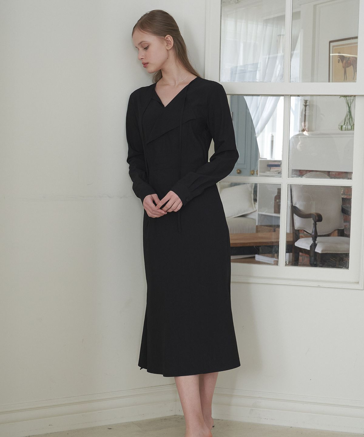 플로브(FLOVE) WRAP DRAPING DRESS VER.2_BK