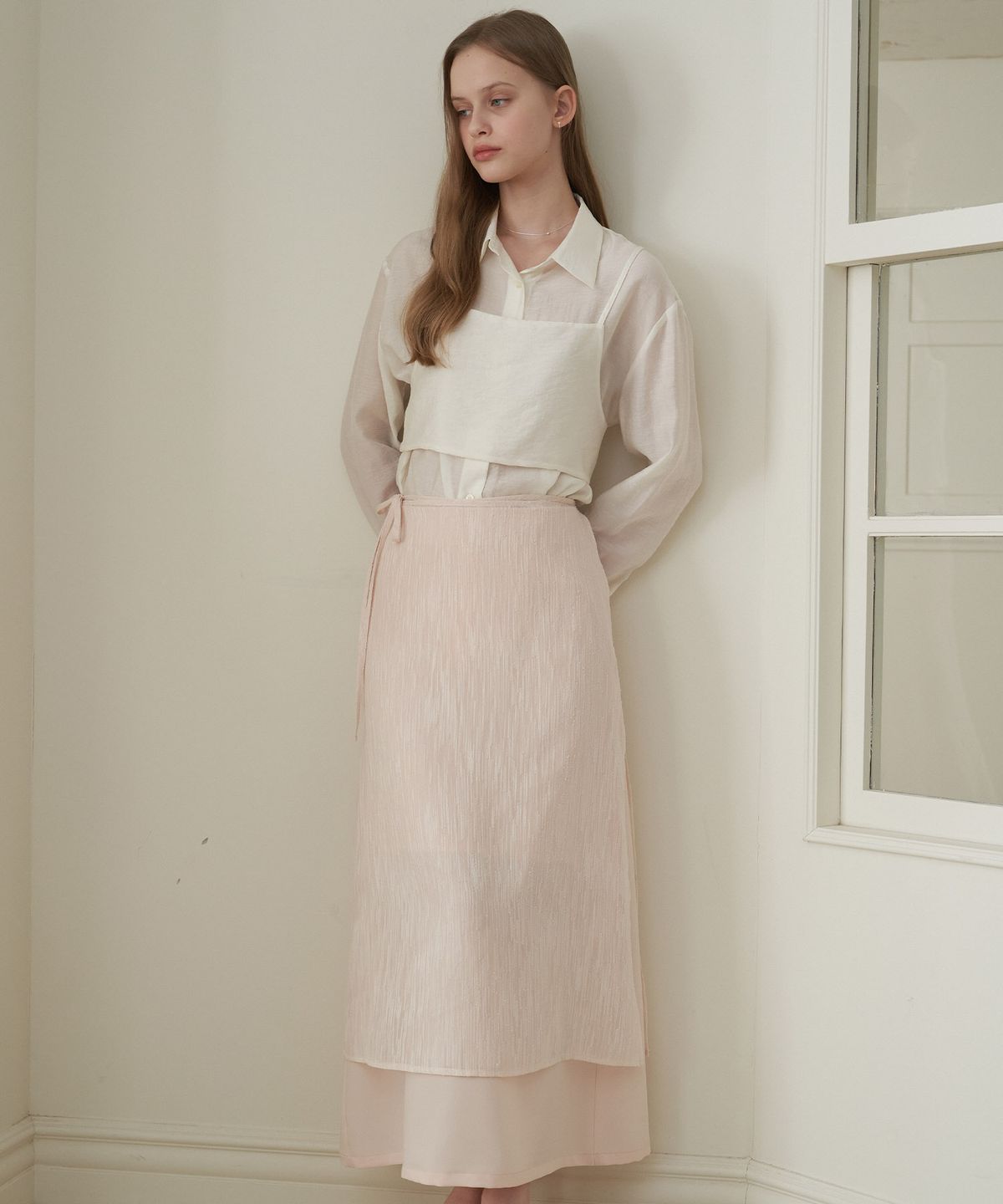 플로브(FLOVE) SHINE LAP SKIRT_PK/IV