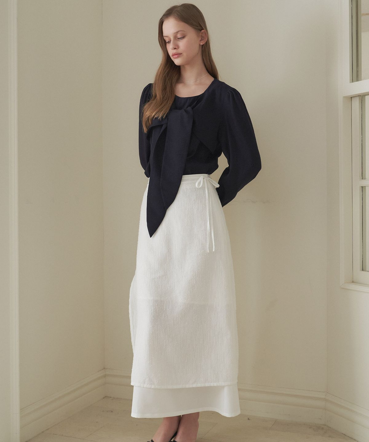 플로브(FLOVE) SHINE LAP SKIRT_WT