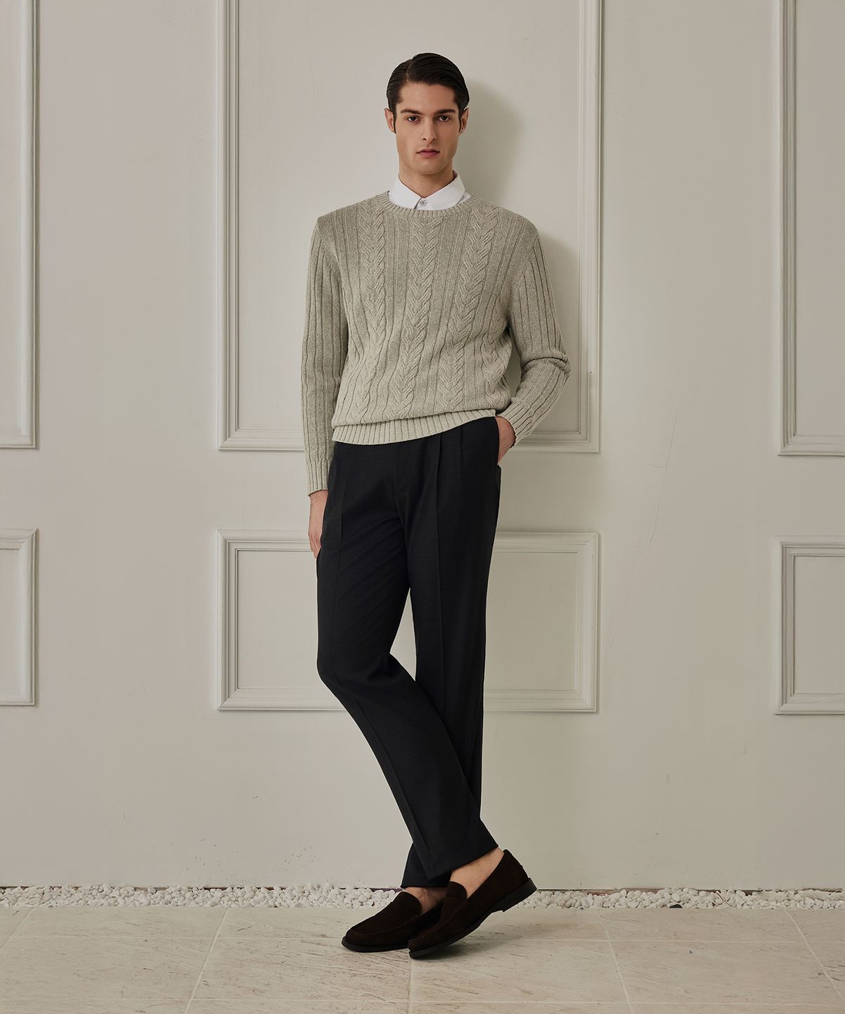 더니트컴퍼니(THEKNITCOMPANY) (M) 페리사 울 테일러드 슬랙스 2color