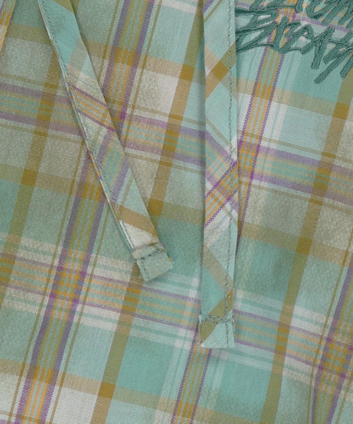 브라운브레스(BROWNBREATH) W CROP CHCEK HOOD SHIRTS - SKY BLUE